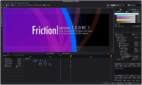 Friction: Uma alternativa Linux gratuita ao After Effects e ao Autograph